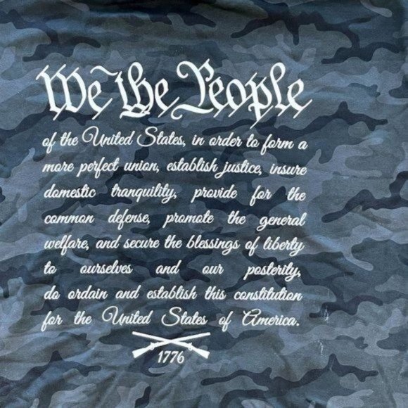 HOWITZER MENS 'WE THE PEOPLE' DISTRESSED GAPHIC GREY/BLACK HOODIE - NWOT - - Picture 7 of 9